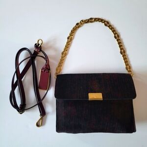 Joy Gryson Red & Black Calf-hair Crossbody